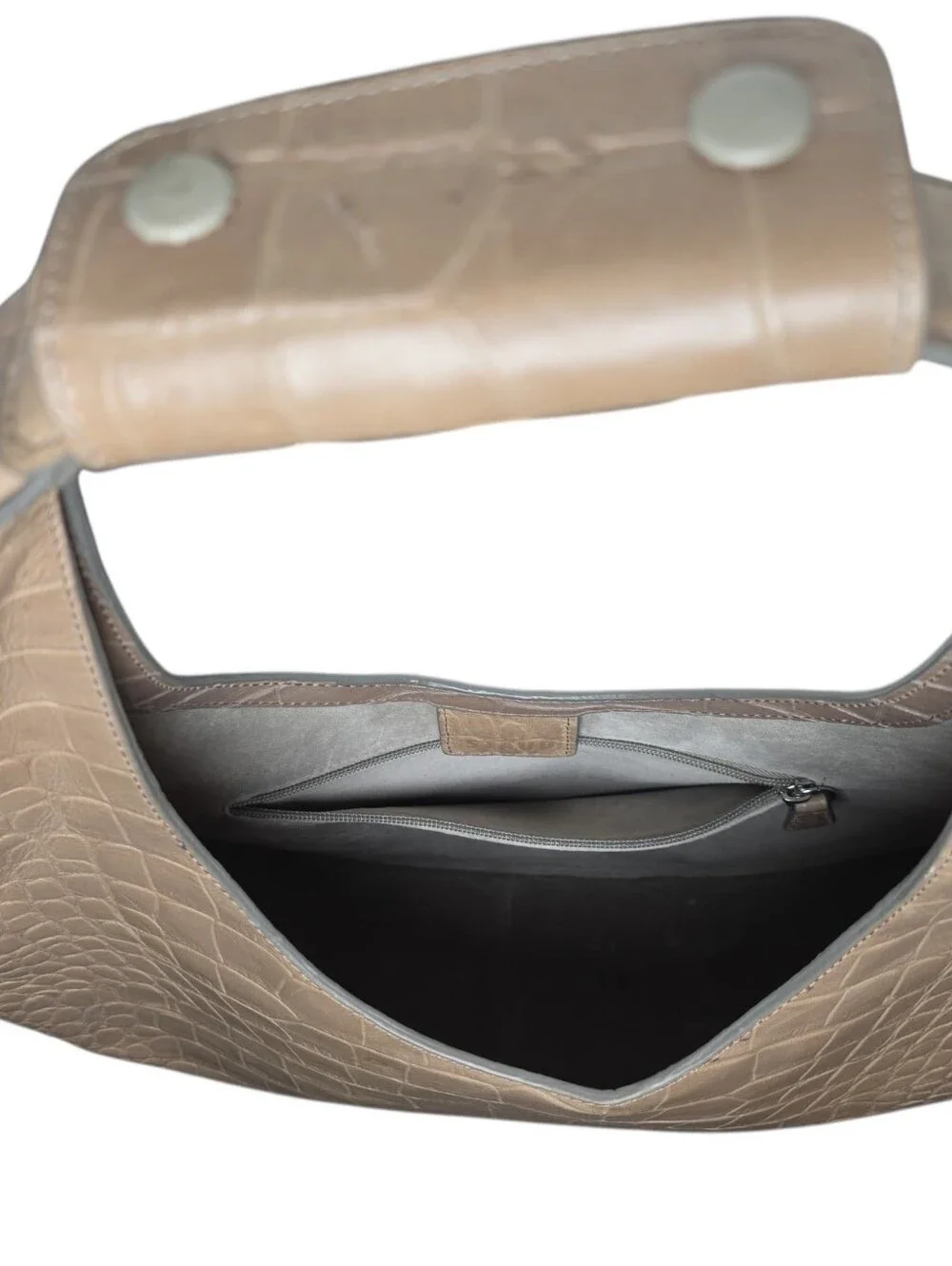the STAUD Moon Bag, Beige Totem Style.